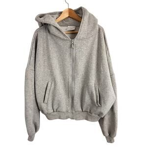 Blogilates Marshmellow Hoodie Zip Up Oversized Gray Women Size Large